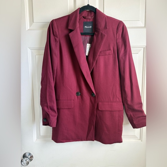 NWT - Madewell - Caldwell Drapeweave Double Breasted Blazer - Size XS - Picture 2 of 5